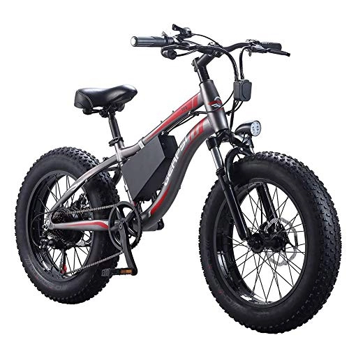 Vélos électriques : RXRENXIA 20" VTT Électrique, Pliable Adulte Double Frein À Disque Et Suspension Pleine Mountainbike, Cadre en Alliage D'aluminium, 27 Vitesses