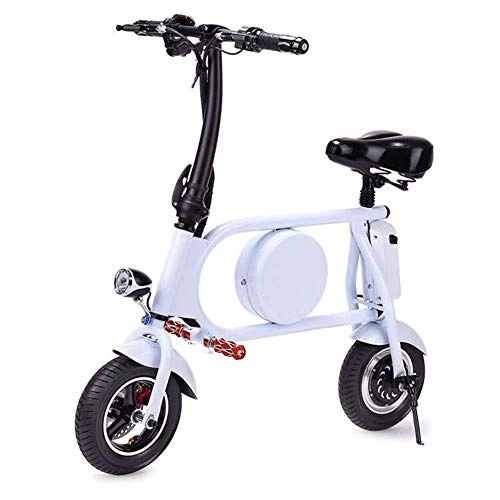 Vélos électriques : Rziioo Vélo Électrique Gamme 25km Mini Vélo Électrique Pliant E-Vélo Électrique 400W 36V, Blanc