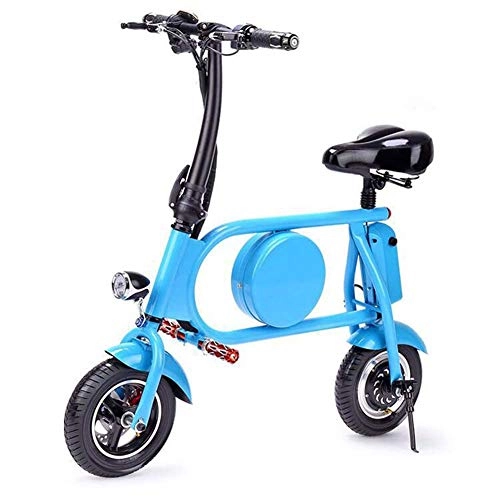 Vélos électriques : Rziioo Vélo Électrique Gamme 25km Mini Vélo Électrique Pliant E-Vélo Électrique 400W 36V, Bleu