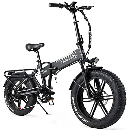 Vélos électriques : SAMEBIKE Vélo VTT électrique pliable 20" 500 W 48 V 10 Ah Pneus gras VTT pour adultes Vitesse maximale de 35 km / h