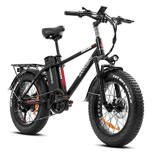 Vélos électriques : Samebike Vélo électrique 20" 4.0 Fat Tire avec 7 vitesses Shimano et batterie 48 V 13 AH, vélo électrique pour adulte Ebike Mountain Beach Snow Pedelecs