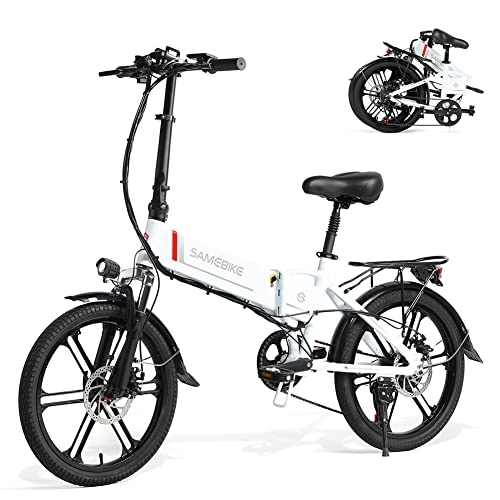 Vélos électriques : Samebike Vélo électrique pliable électrique 20" 48 V10, 4 Ah Batterie amovible 7 vitesses Vélo électrique pour homme et femme