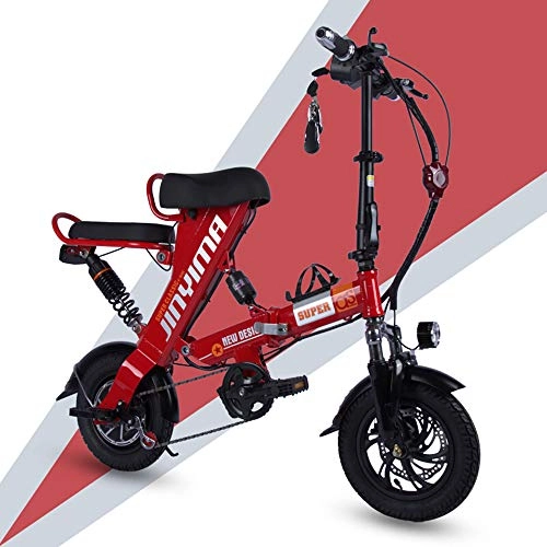 Vélos électriques : Saturey Vélo Pliant pour vélos électriques, Vélo électrique pour Femmes Vélo électrique pour Hommes Vélo Pliant pour Femmes Chargement Rapide, Red