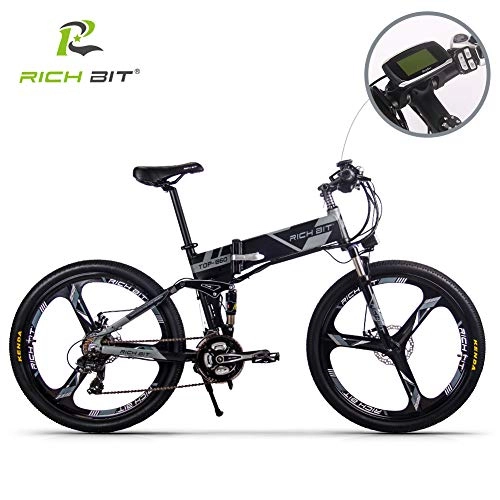 Vélos électriques : SBX RT860 Vélo électrique 26 Pouces Batterie Lithium-ION 250W 36V 12.9Ah Suspension Complète Premium léger Cadre Pliant Cadre en Aluminium