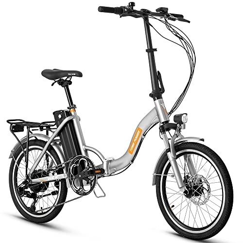 Vélos électriques : SEASON 20 Pouces Vélo Électrique Pliable, Shimano 7 Vitesste-Roue Libre, E-Bike avec LCD + 250W Moteur arrière + 36V13Ah Batterie | E-Bike Spring A01 / A02