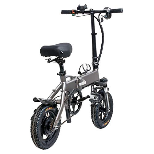 Vélos électriques : SFASF 14 Pouces vélo électrique Pliable pédale Assist E-Bike LED d'affichage à Haute Vitesse Moteur léger vélo pour Les Adolescents et Les Adultes, Grey-OneSize