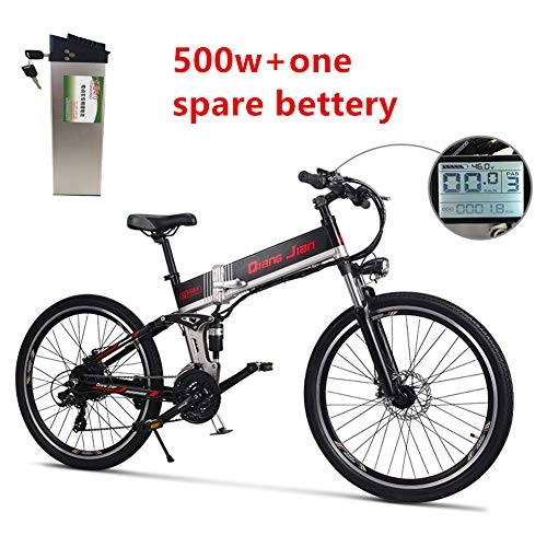 Vélos électriques : Sheng mi lo M80 500W 48V10.4AH VTT électrique Suspension complète (500w+Batterie de Rechange)