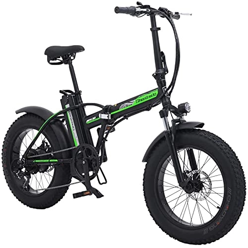 Vélos électriques : SHENGMILO MX20 Vélo électrique Pliant pour Adulte, vélo électrique à Gros pneus 20 * 4.0 avec Moteur 500W, Batterie 48V 15AH, Levier de Vitesses 7 / 21 (Le Noir, Ajouter Une Batterie de Rechange)