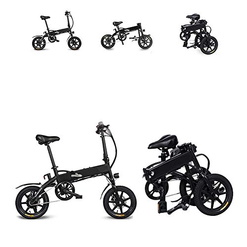 Vélos électriques : SHENXX 14 Pouces 10.4Ah Pliant vélo électrique en Alliage d'aluminium Double Frein à Disque Portable vélo électrique