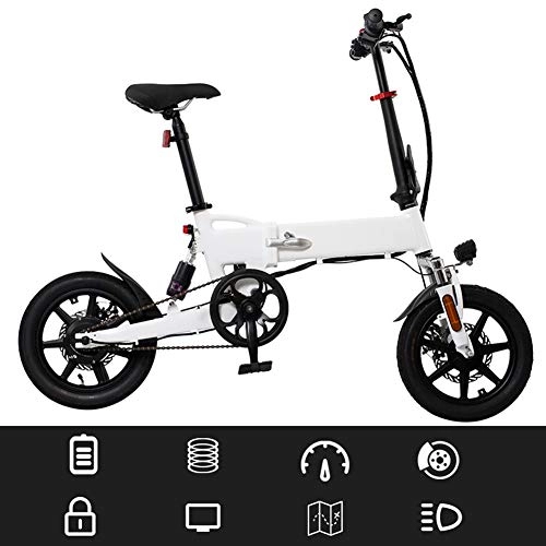 Vélos électriques : Shhjjyp Vlo lectrique Pliant Vlo lectrique Lger 250W 36V avec cran LCD 14 Pouces Tire pour Adult City Commuting