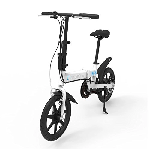 Vélos électriques : SMARTGYRO EBIKE White Vélo électrique Pliant, Roues de 16" et Batterie extractible au Lithium de 4400 mAh 24V (Blanc) Mixte Adulte