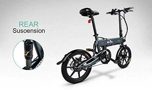 Vélos électriques : smileyshy Vlo lectrique Pliable de FIIDO D2 Ebike avec Le Moteur 250W, lumire Avant de LED, Pneu en Caoutchouc Gonflable de 16 Pouces, Charge utile de 120kg pour l'adulte