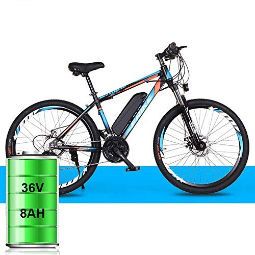 Vélos électriques : St.mary Une Version Améliorée d'un Vélo De Montagne Électrique avec Un Système De Changement De Vitesse 21 / 27 36V Batterie Au Lithium 8AH / 10AH 26 Pouces, Noir Bleu, 21speed Luxury