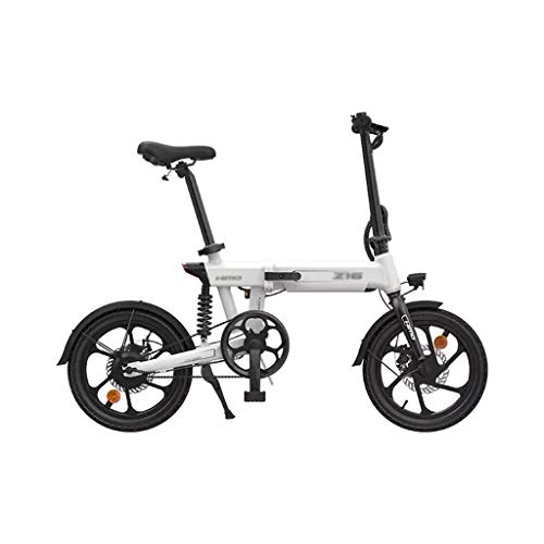 Vélos électriques : Style wei 16 Pouces escamotable à Commande électrique Assist vélo électrique vélomoteur E-Bike 80KM Range 10AH vélo électrique (Color : White)