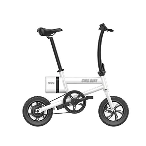 Vélos électriques : Style wei Électrique Pliant vélo Petit Portable Mobilité Vélo électrique 36V 250W 12 Pouces Pliant vélo électrique (Color : White)