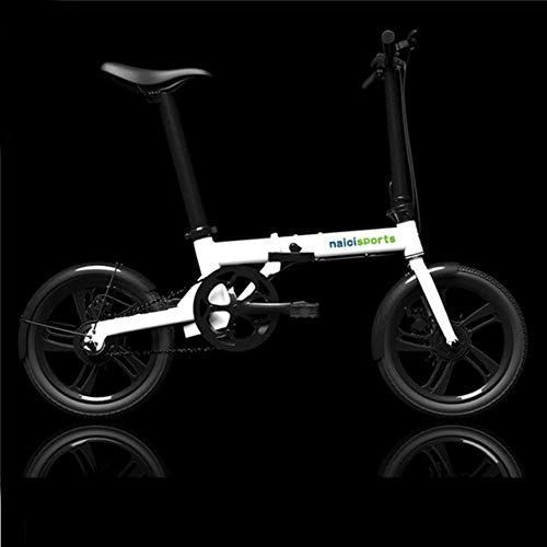Vélos électriques : Suyanouz 16Inch VLo Lectrique Pliant VLo Lectrique Smart Mini Amovible Batterie VLo Lectrique Grande Roue VLo Super Light VLo, Blanc 5 Couteau Roue