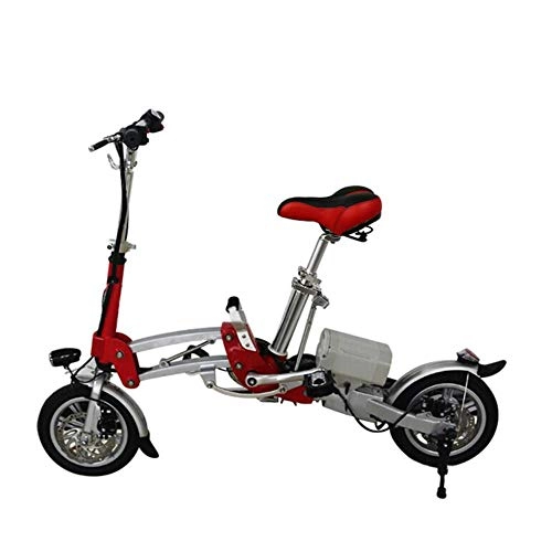 Vélos électriques : suyanouz DeuxiMe Pile Lectrique VLo 12 Pouces Portable Batterie Au Lithium Batterie De Voiture Adulte Trottinette, Rouge