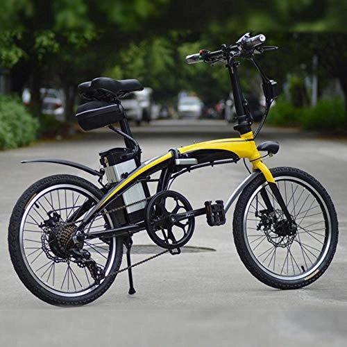 Vélos électriques : Suyanouz VLo Lectrique VLo Lectrique Pliant Mini VLo en Alliage D'Aluminium E VLo Lithium Ville Ebike 20 Pouces 48V 250W E VLo, 48V 8Ah Jaune