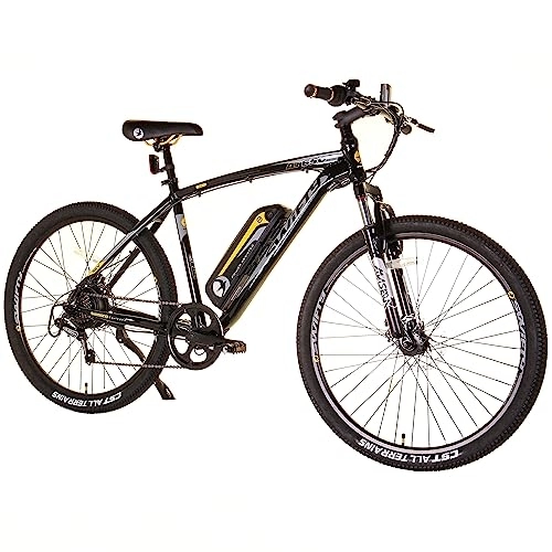 Vélos électriques : Swifty at650 Mountain Bike with Battery on Frame Unisex-Adult, Black Yellow, One Size
