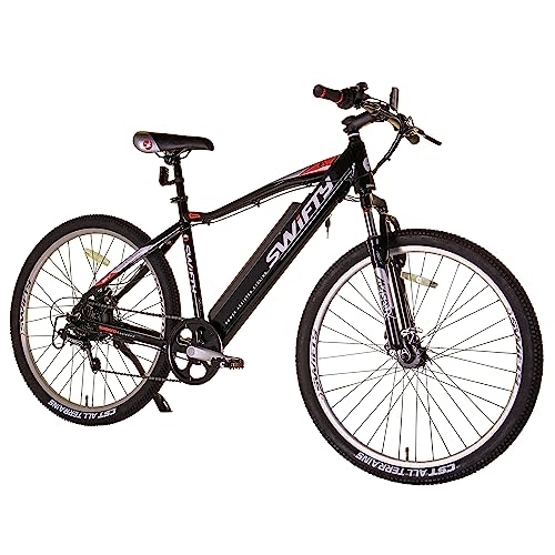 Vélos électriques : Swifty Mountain Bike with Battery Semi intergrated Into The Frame Unisex-Adult, Black, One Size
