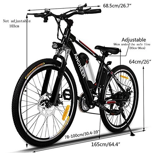 Vélos électriques : Swteeys VTT Vlo lectrique Homme 25 Montagne Lonlier Batterie Lithium ION 36V 8Ah 21 Vitesses 25-35km / h (EU Stock)