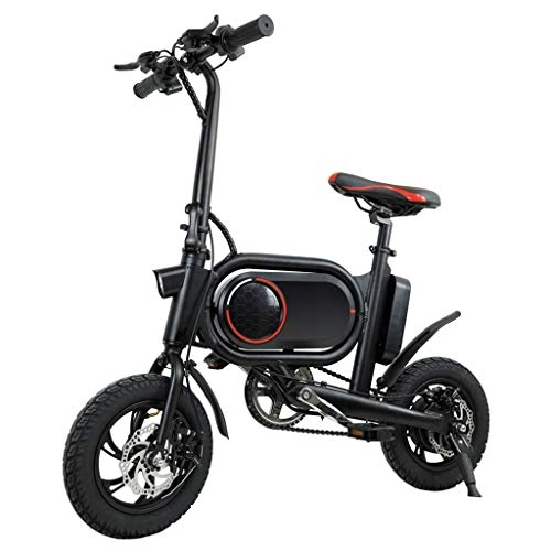 Vélos électriques : SZPDD Vlo lectrique Pliant - Vlo portatif pour Planche roulettes lectrique, Black, battery7.8Ah