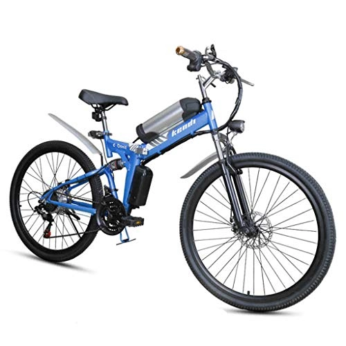 Vélos électriques : SZPDD Vélo électrique, vélo de Montagne électrique Pliable de 26 Pouces, Changement de Vitesse à 7 Vitesses, 3 Modes Boost, Batterie au Lithium 36V7.5Ah, Blue, 26inch