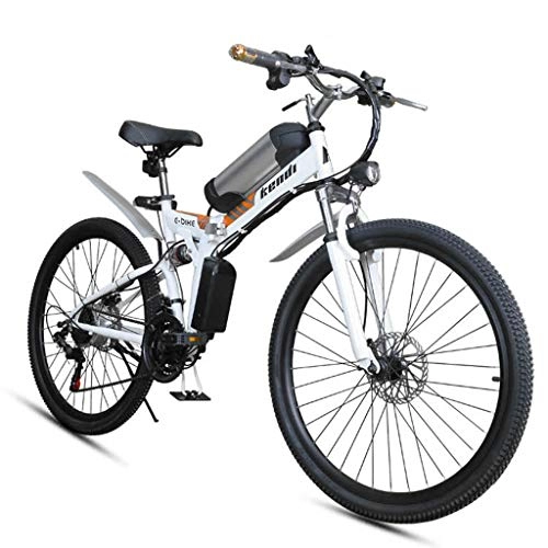 Vélos électriques : SZPDD Vélo électrique, vélo de Montagne électrique Pliable de 26 Pouces, Changement de Vitesse à 7 Vitesses, 3 Modes Boost, Batterie au Lithium 36V7.5Ah, White, 26inch
