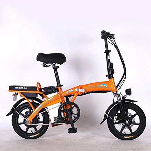 Vélos électriques : Tang Vlo lectrique Pliable 14 Pouces, 35km / H, 250W VTT, Orange, 15A