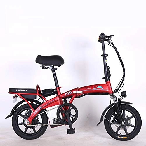 Vélos électriques : Tang Vlo lectrique Pliable 14 Pouces, 35km / H, 250W VTT, Red, 10A