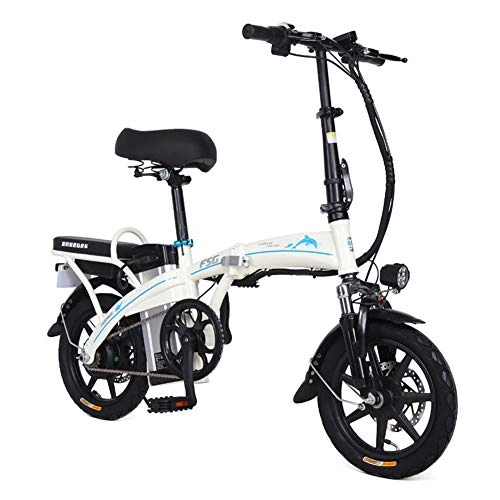 Vélos électriques : Tang Vlo lectrique Pliable 14 Pouces, 35km / H, 250W VTT, White, 10A