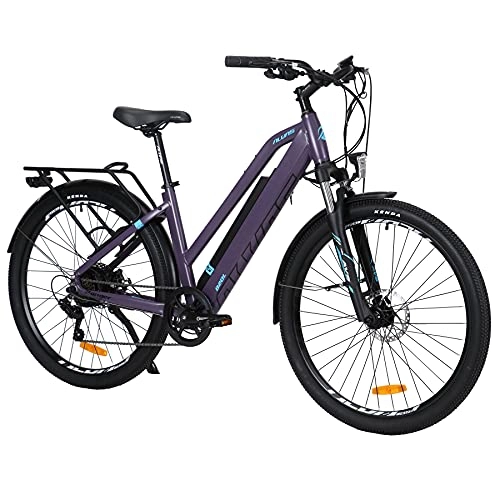 Vélos électriques : TAOCI Vélo électrique pour Adulte, 27, 5" 36 V 250 W, Shimano 7 Vitesses, Batterie 12, 5 Ah, vélo électrique de Montagne pour Les trajets en Voyage