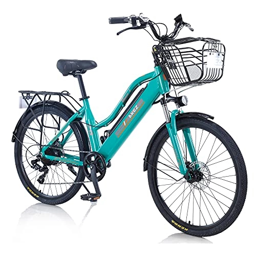 Vélos électriques : TAOCI Vélo électrique pour femme adulte tout terrain 26" 36 V 250 / 350 W Shimano 7 vitesses Batterie lithium-ion amovible pour vélo de plein air, voyage, entraînement