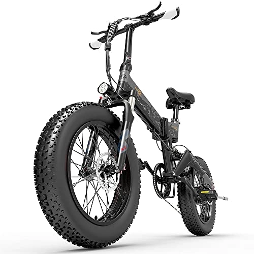 Vélos électriques : Teanyotink Vélo électrique portable pliable à assistance électrique pour motoneige étanche et résistant aux chocs en aluminium
