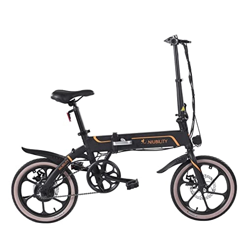 Vélos électriques : Theebikemotor 16 Pouces Roue 42V350W Velo Electrique Pliable E-Bike 25km / h E-Trekking Bike avec 10.4Ah Batterie-Noir
