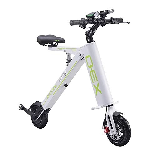 Vélos électriques : TINSAHW Mini Pliant Voiture électrique, Pliable vélo électrique vélo électrique étanche E-Bike avec la Gamme, Cadre clippant (Color : White)