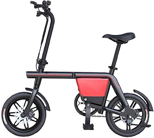 Vélos électriques : TTMM Vlos lectriques Vlo lectrique Portable 48V de Batterie de Batterie de Lithium au Lithium de Mini de Puissance lectrique Pliable d'hommes et de Femmes (Color : Red, Size : 20km)