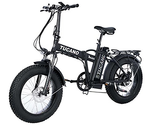 Vélos électriques : Tucano Bikes - Vlo lectrique pliable Monster 20 (moteur 500W, suspension avant, vitesse maximale 33km / h, cran LCD, freins hydrauliques), Noir mat