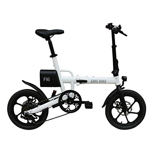 Vélos électriques : Umbeauty Pliant E Vélo Électrique 16 « » Vélo pour Adulte avec 36V Lithium-ION Ebike Port USB 250W Puissant Moteur 6 Vitesses, Blanc