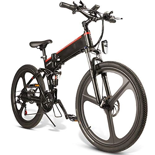 Vélos électriques : VABK Montagne e-Bike 10.4Ah 48V 350W vélo électrique Pliable vélomoteur 26 Pouces Intelligent vélo Pliant 35 kmh Vitesse Max 80 km Kilométrage Max Charge 150 kg Recharge système