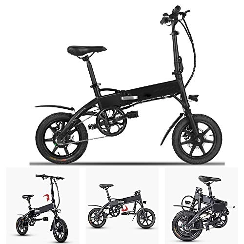 Vélos électriques : VBARV Mini vélo électrique, Scooter de Petite Voiture électrique Pliable pour Adulte Bike Vélo électrique d'assistance à pédale Pliable léger 250 W avec Batterie LG, Noir