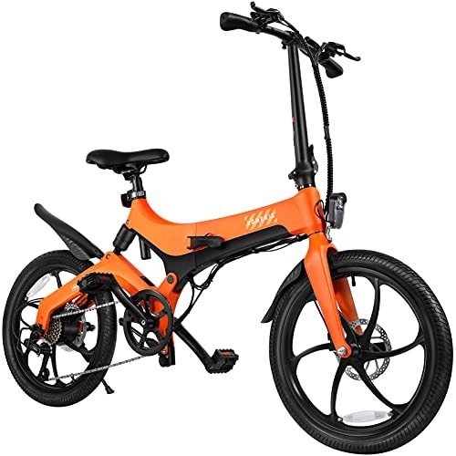 Vélos électriques : Veemoon Vélo Électrique Pliant E- Vélo pour Hommes Femmes Portable Adulte Vélo De Ville 250W Vélo de Ville avec LED Phare 20 Hybride Vélo avec Amovible 36V 7. 8Ah Batterie Amovible Max