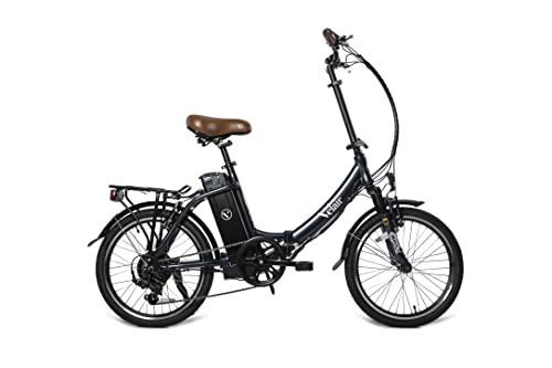 Vélos électriques : Velair - Vélo électrique pliable 20'' Evolution - Shimano 6 Vitesses - Freins à patins - Autonomie 70 km - Cadre aluminium - Gris