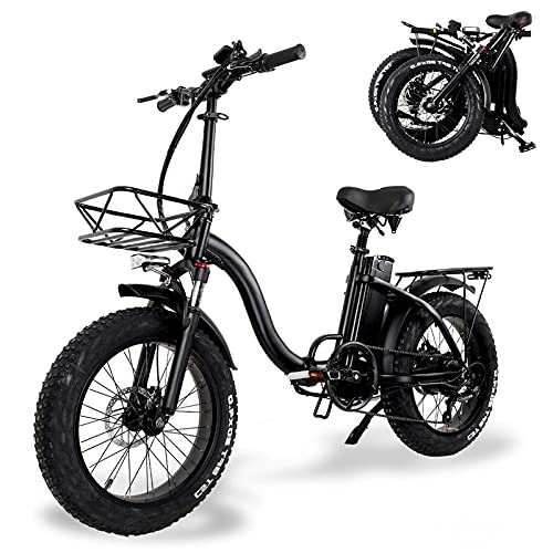 Vélos électriques : Velo Electrique Gros Pneu 20"* 4" avec Batterie Lithium-ION 48V 15Ah, 750W Vélo De Montagne De Ville Longue Portée