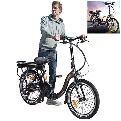 Vélos électriques : Velo Electrique Pliable, Jusqu' 25km / h Vitesse Rglable 7 E-Bike 250W / 36V Rechargeable Batterie Li-ION Vélos de Ville Adultes Cadeaux