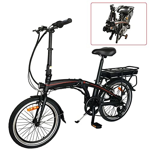 Vélos électriques : Velo Electrique Pliable, Trottinette lectrique 20 Pouces 250W 36V 10Ah(50-55km) Vélos de Ville Pliable Unisexe pour
