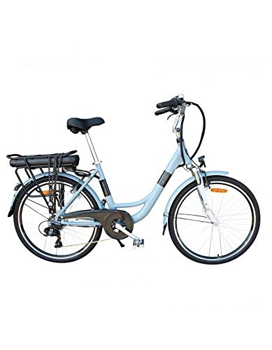 Vélos électriques : Velo Electrique-VAE City Newton Urban 26 alu Mixte Femme-Homme 6 Vitesses avec ecran LCD, Moteur 250w Gris Titane