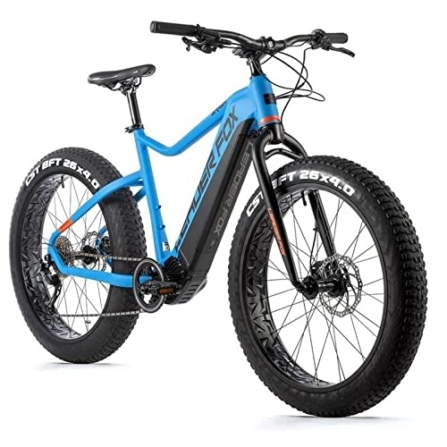 Vélos électriques : Velo Electrique-VAE VTT fatbike 26 Leader Fox Braga 2023 Bleu Mat 9v Moteur Central bafang m500 36v 95nm Batterie 20ah (20'' - h52cm - Taille l - pour Adulte de 178cm à 185cm)