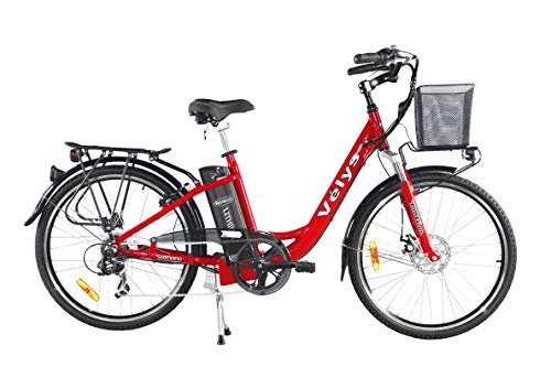 Vélos électriques : velys Velo Electrique Mixte Premium 37 V 16, 3 Ah Roues DE 26 Pouces - Rouge