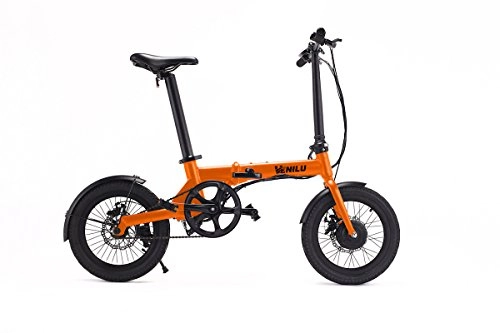 Vélos électriques : Venilu Vlo Electrique Pliable & Ultra-Lger - Adpat aux Transports Publics -13, 6kg 250W 36V 6.4AH - Plusieurs Couleurs - Le Plus Lger du March (Orange)